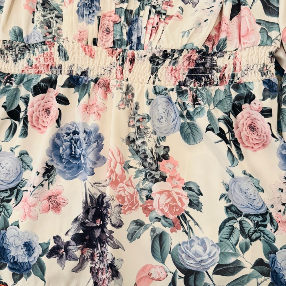 Torrid Floral Blouse - Pink and Blue - Picture 3 of 9